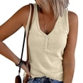 thumbnail image 2 of Timegard Womens Tank Tops Summer Ribbed V Neck Button Sleeveless Slim Basic Tee Casual Going out Tops, 2 of 5