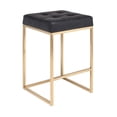 thumbnail image 3 of Plata Décor Import Inc. – Lot de 2 tabourets de bar modernes à structure tubulaire, noir et or – Parfaits pour les îlots de cuisine, les bars privés, les coins repas et les espaces de réception, 3 of 6
