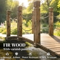 thumbnail image 3 of 5ft Carbonized Fir Wood Garden Bridge with Chain Handrails, Arched Decorative Footbridge for Backyard Pond and Walkway, Weather-Resistant Rustic Landscape Decor, 59.4" L x 26.8" W, 3 of 6