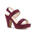 thumbnail image 1 of BLISSFUL STEP Women's Slingback Platform Chunky Heeled Sandals, 1 of 4