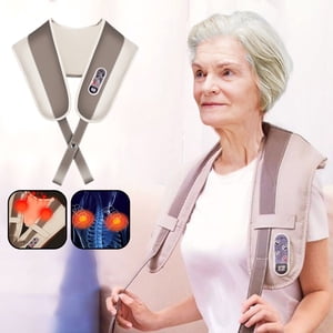 HOARBOEG Oreiller électrique en forme d'U, Oreil de massage portable, épaule et cou arrière Shiatsu, cou et dos Shiatsus, cou chauffé Petit appareil Liquidation Gris