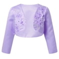 thumbnail image 1 of TSSOE Boléro Shrug à Manches Longues pour Filles, Broderie Florale, Robe de Princesse, Couvre-Robe, Cardigan Court Lavande 90, 1 of 7