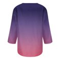 thumbnail image 5 of Birdeem T-Shirt à Boutons pour Femmes, Mode Décontractée, Manches 3/4, Col Imprimé, Haut Blouse, 5 of 5