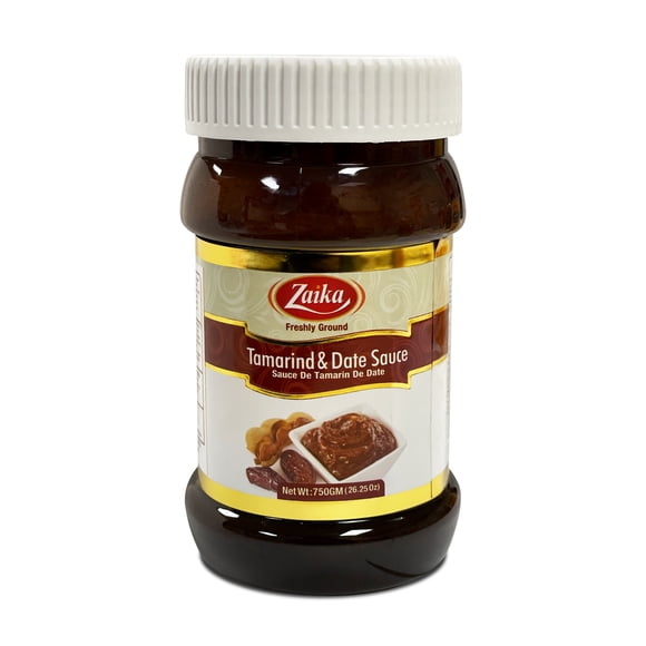 Zaika Sauce Tamarin et Dattes 100 % Naturelle (Imli) Sauce 26 Oz (1,62 Lb) - Faite avec du Tamarin Naturel - non-OGM - Sucrée et Épicée - avec Pot Hermétique