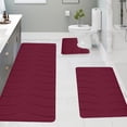 thumbnail image 4 of Bathroom Rugs and Mats Sets,Large Foam Bath Mat 3 Set Bathroom Rugs for 3 Pcs Toilet Mats Universal Soft Comfortable Water Absorption Non Slip Thick Machine Washable Easier to Dry, 4 of 7
