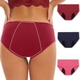 thumbnail image 2 of MeetoTime 3 Pack Womens Panties Stretchy Soft Full Coverage Briefs Comfortable Mid-Waist Underwear, 2 of 8