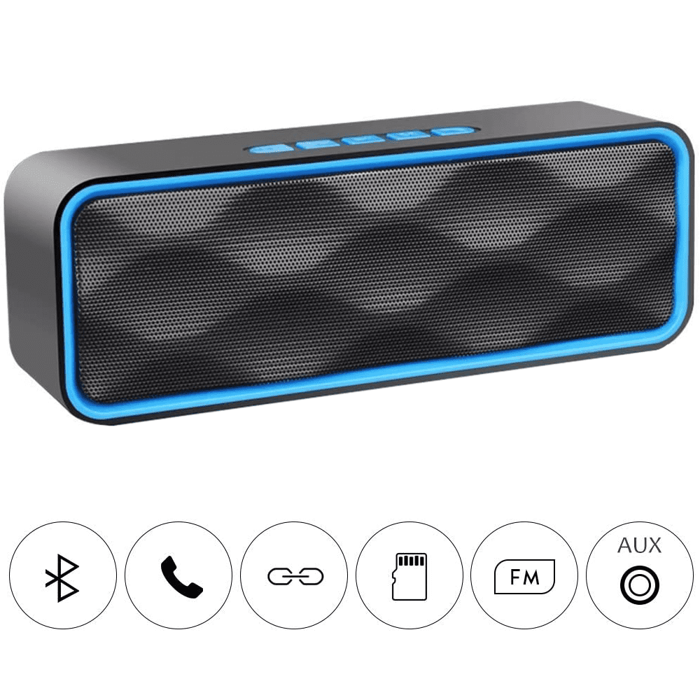 Portable Bluetooth Speaker, TWS Bluetooth 5.0 Wireless Speaker with 3D Stereo Hi-Fi Bass, Built-in 1500 mAh Battery