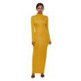thumbnail image 1 of TopLLC Longues Robe à Manches à Col Rond pour Femme Décontractée Couleur Col Montant Manches Longues Extensible Ajustée Longue Robe Haut pour Femme, 1 of 7