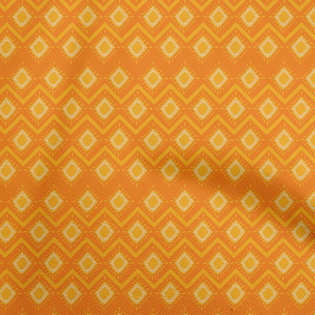 oneOone Viscose Chiffon Orange Fabric Abstract Craft Projects Decor Fabric Printed By The Yard 42 Inch Wide