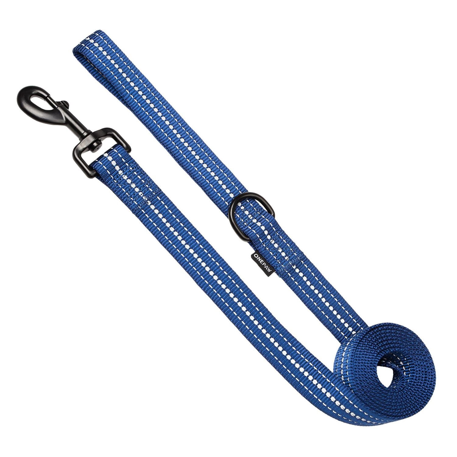 One Paw, Dotted Nylon Dog Leash with Metal Snap Hook, Blue, 6ft