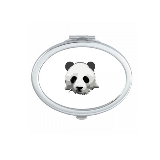 China National Treasure Panda Outline Mirror Portable Fold Hand Makeup Double Side Glasses