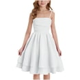 thumbnail image 1 of FAIWAD Robes pour Filles Froncées à Étages à Bretelles Ajustables Robe Camisole Fluide Enfants Filles Fête Ligne A Robes Formelles, 1 of 8