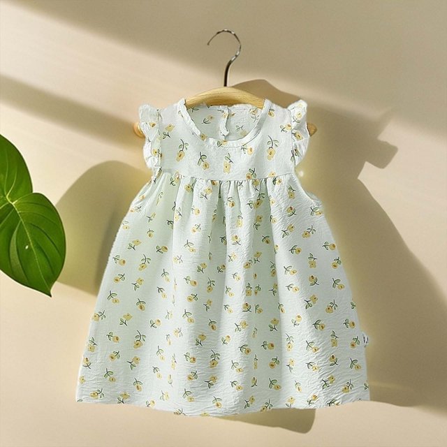 Robes pour Tout-Petites Fille Manches à Volants Robe Évasée à Étages en Ligne A Robe d'Été pour Filles Robe Fleurie pour Filles Robes de Fête pour Filles