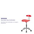 thumbnail image 2 of Vibrant Red and Chrome Swivel Task Chair with Tractor Seat, 2 of 9