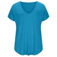 thumbnail image 3 of Yuyuzo Plus Size Tops for Women Oversized T Shirts Short Sleeve Shirts Deep V Neck Loose Fitted Tees Solid Color, 3 of 5