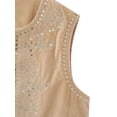 thumbnail image 4 of Diconna Gilet pour Femmes, Sans Manches à devant Ouvert avec Broderie de Fleurs et Paillettes, Gilet d'Extérieur pour la Rue Cual, 4 of 9