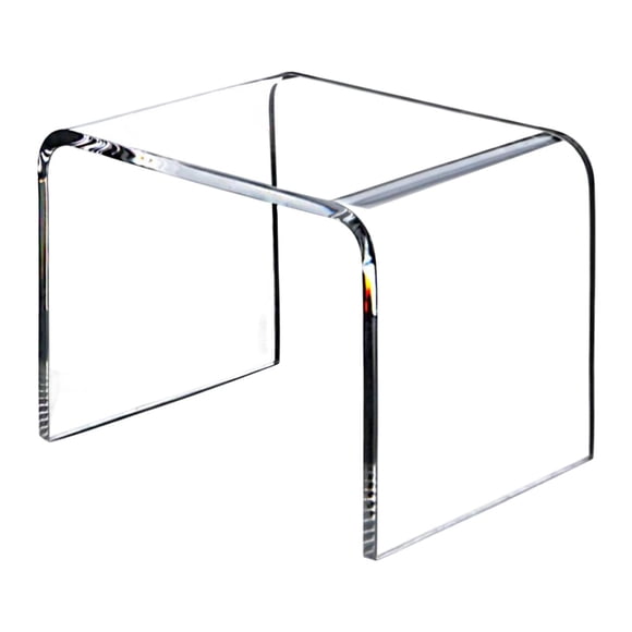 Luzkey Acrylic Side Table Acrylic Coffee Table Clear for Drink, Food, Snack Home Decor Modern Office with Round Edge Clear End Table Transparent