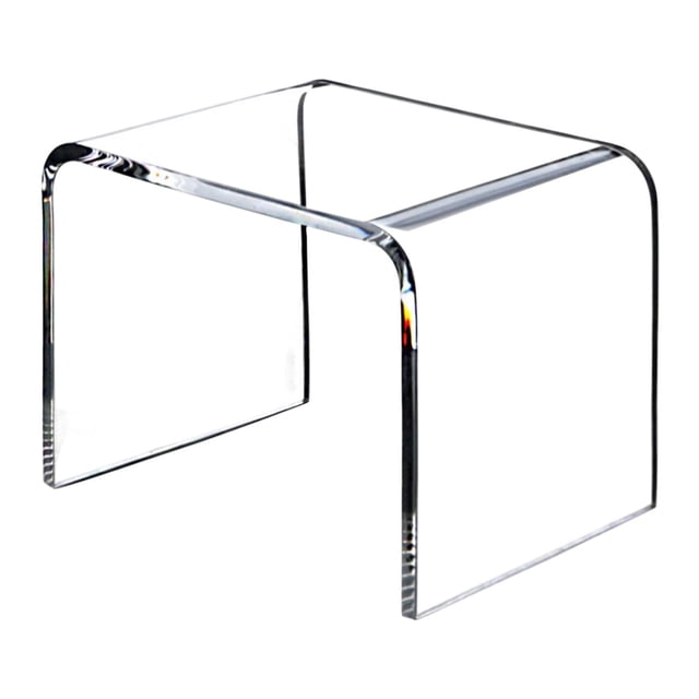 Tnarru Acrylic Side Table Acrylic Coffee Table Clear for Drink, Food, Snack Home Decor Modern Office with Round Edge Clear End Table Transparent