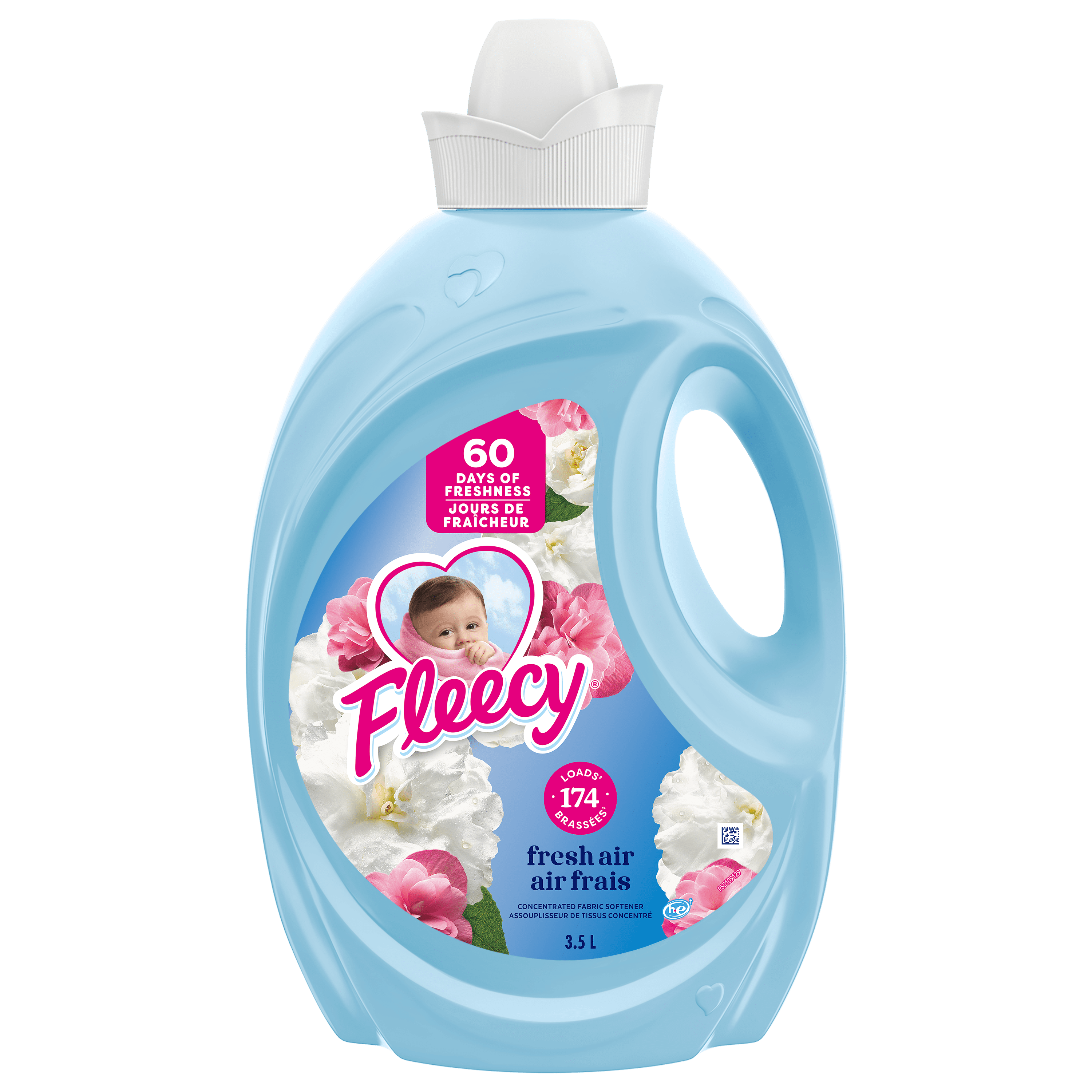 Fleecy Concentrated Fabric Softener, Fresh Air Scent, 3.5 L