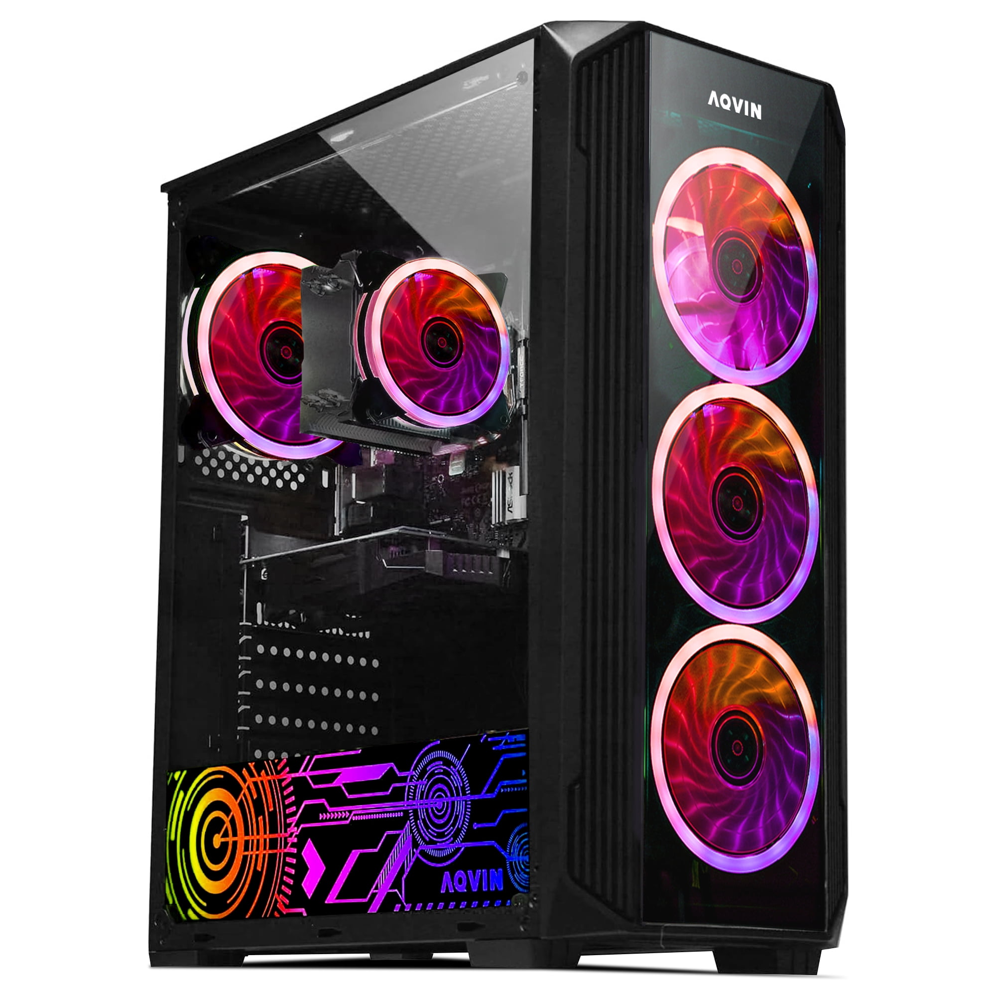 A Grade AQVIN Gaming PC Tower Desktop Computer - Intel Core i5 Processor Upto 3.6GHz, GTX 1630 4GB GDDR5 Gaming Card, 512GB SSD 16GB DDR4 RAM, HDMI, Gaming Keyboard&Mouse, Windows 10 Professional