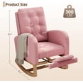 thumbnail image 2 of Twister.CK Modern Rocking Accent Chair with Footrest, Upholstered Rocker Glider with Side Pocket, for Living Room, Bedroom, Nursing Room, Pink, 2 of 8