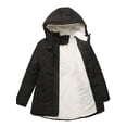 thumbnail image 4 of Innerwin Coat Hooded Ladies Outwear Drawstring Long Sleeve Buttons Jacket Black XL, 4 of 5