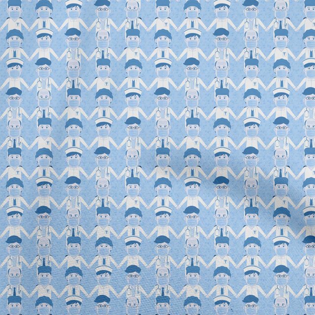 oneOone Velvet Baby Blue Fabric Medical Craft Projects Decor Fabric Printed By The Yard 58 Inch Wide
