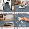 thumbnail image 4 of Washable 4x6 Small Rug for Living Room, Area Rug for Kitchen, Bedside, Large Entryway Indoor - Stain Resistant Non Slip with Rubber Backing, Unique Floral Aethestic Décor, Light Blue & Aqua, 4 of 8