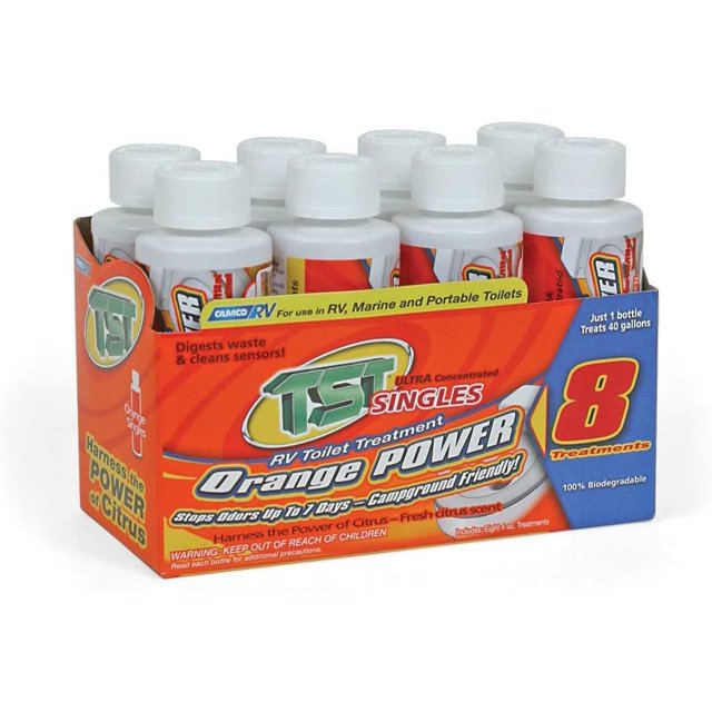 Camco 41191 TST Orange Power 4 oz Traitement pour Toilettes - Lot de 8