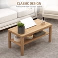 thumbnail image 4 of HOMCOM 2 Tier Coffee Table with Storage Shelf for Living Room, Nature Wood, 4 of 10