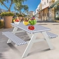 thumbnail image 3 of Picnic Tables for Outdoors Outdoor Courtyard Waterproof Table Cover Three Piece Picnic Table Cloth Back Flannel Elastic Table Cover Picnic Table Cover, 3 of 5