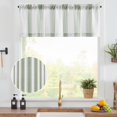 thumbnail image 2 of Striped Linen Valance Curtain 16 Inch Vertical Striped Valance for Kitchen Bathroom Light Filtering Window Treatment Rod Pocket Farmhouse Rustic Semi Sheer Short Window Curtain 1 Panel Green, 2 of 8