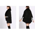 thumbnail image 2 of LinYooLi Poncho Cape en Fausse Fourrure pour Femmes, Col Châle, Couleur Unie, Ouvert devant, pour Automne Hiver 2022, 2 of 4
