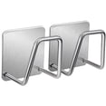 thumbnail image 1 of Product Category Hooks Product Title Pack of 2 Stainless Steel Self-Adhering Sponge Holder for Kitchen Basin - Durable Hanging Rack for Sponges Towels Pot Lids and Drain Plugs 2PCS, 1 of 7