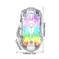 thumbnail image 3 of Rbaofujie Wireless Bluetooth Mouse Wired Connection Wireless Connection Bluetooth Connection The Third Mock Examination Full Transparent RGB Cool Light Effect 5-gear DPI Adjustment Game Mouse, 3 of 6