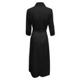 thumbnail image 5 of Fridja Femmes Occasionnels Bandage en Vrac Demi-Manche Solide V-Cou Robe Cheville-Longueur, 5 of 5