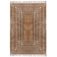 thumbnail image 1 of Casavani Handmade Pure Cotton Carpet Flat Weave Kilim Brown Area Rug 6x9 feet, 1 of 5