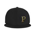 thumbnail image 3 of ZICANCN Alphabet P Pattern Baseball Caps, Trucker Hats for Men And Women, Adjustable Breathable Flat Caps, Black, 3 of 6