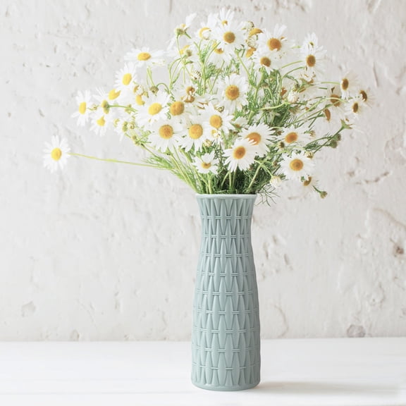 Bdday Vase en Plastique Vert 9,8 Pouces pour Pampas Vase à Fleurs Vase Décoratif Vase pour Fleurs Vase Moderne pour Décoration de la Maison Bouquet Étagère Mariages