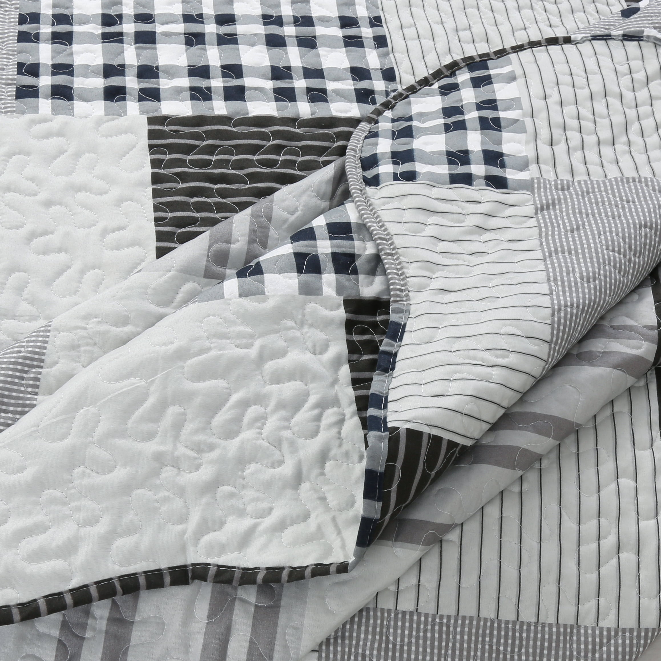 Marina Decoration Rich Printed Stitching Coverlet Bedspread Ultra Soft Summer Bedding Quilt Set with Quilted Sham
