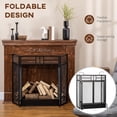 thumbnail image 4 of HOMCOM 3-Panel Steel Mesh Fireplace Screen, Decorative Fire Spark Guard Cover with Double Doors, 47x31in, Black, 4 of 9