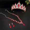 thumbnail image 3 of LYMAYTER Bride Jewelry Set 3Pcs/Set Wedding Crown and Earrings - Faux Crystal, Exaggerated, 3 of 7