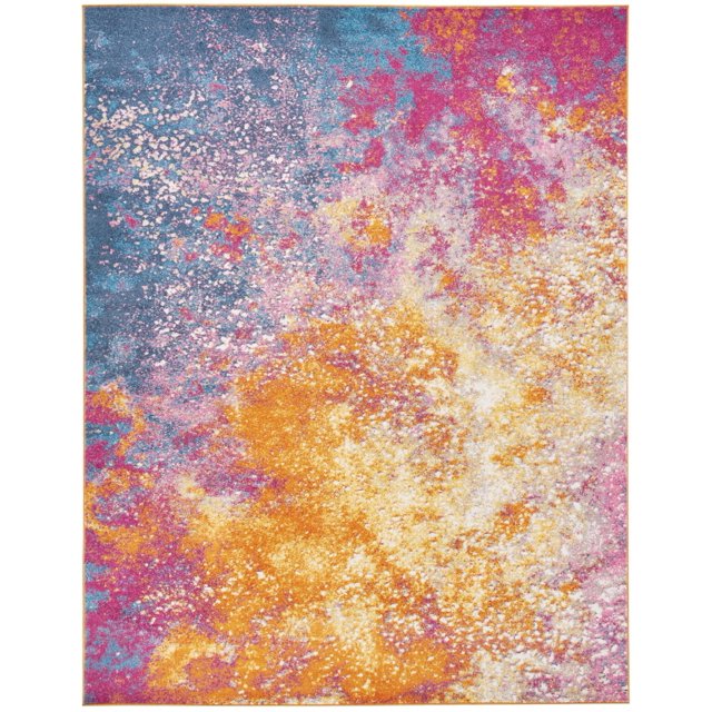 homeroots home decor 385382 8’ x 10’ Abstract Brights Sunburst Area Rug