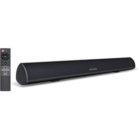 80Watt 34Inch Sound bar, Bestisan Soundbar Bluetooth 5.0 Wireless and Wired Home Theater Speaker (DSP, Bass Adjustable, Optical Cable Included)