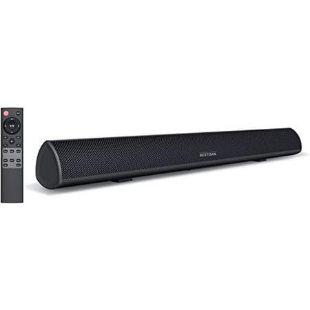 80Watt 34Inch Sound bar, Bestisan Soundbar Bluetooth 5.0 Wireless and Wired Home Theater Speaker (DSP, Bass Adjustable, Optical Cable Included)