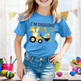 thumbnail image 2 of PMVFHDE T-Shirt Graphique à Manches Courtes Imprimé Lapin de Pâques pour Enfants, Col Rond, Décontracté, pour Garçons et Filles, Tee-Shirt de Vacances Printemps Été, Bleu, 8-9 Ans, 2 of 4