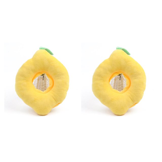 QualitChoice Cat Neck Cone Puppy Accessories Elizabethan Collars Adjustable Dogs Collar Breathable Surgery Kitten Cones Lemon Pattern S 2Set