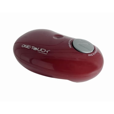 OneTouch Plastic Automatic Can Opener, Red,Open your cans with a push of a button and with no sharp edges on the lid, Model KC86