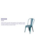 thumbnail image 2 of Commercial Grade 4 Pack Distressed Kelly Blue-Teal Metal Indoor-Outdoor Stackable Chair, 2 of 9