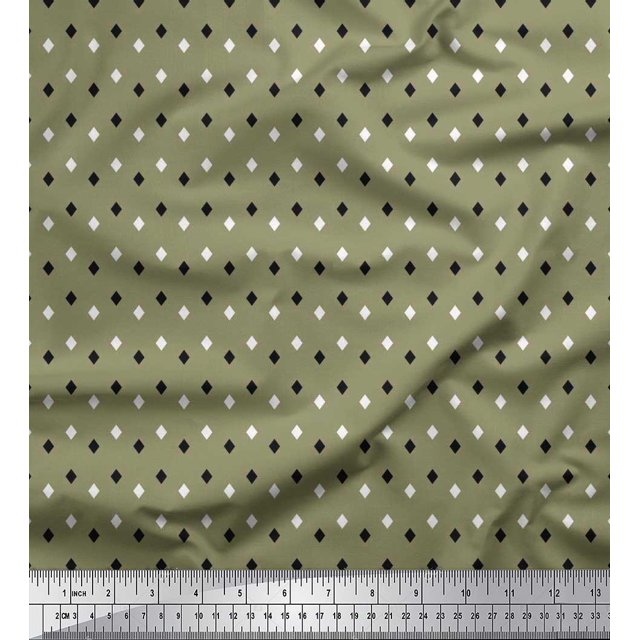 Soimoi Rayon Fabric Diamond Shirting Print Fabric by Yard 42 Inch Wide